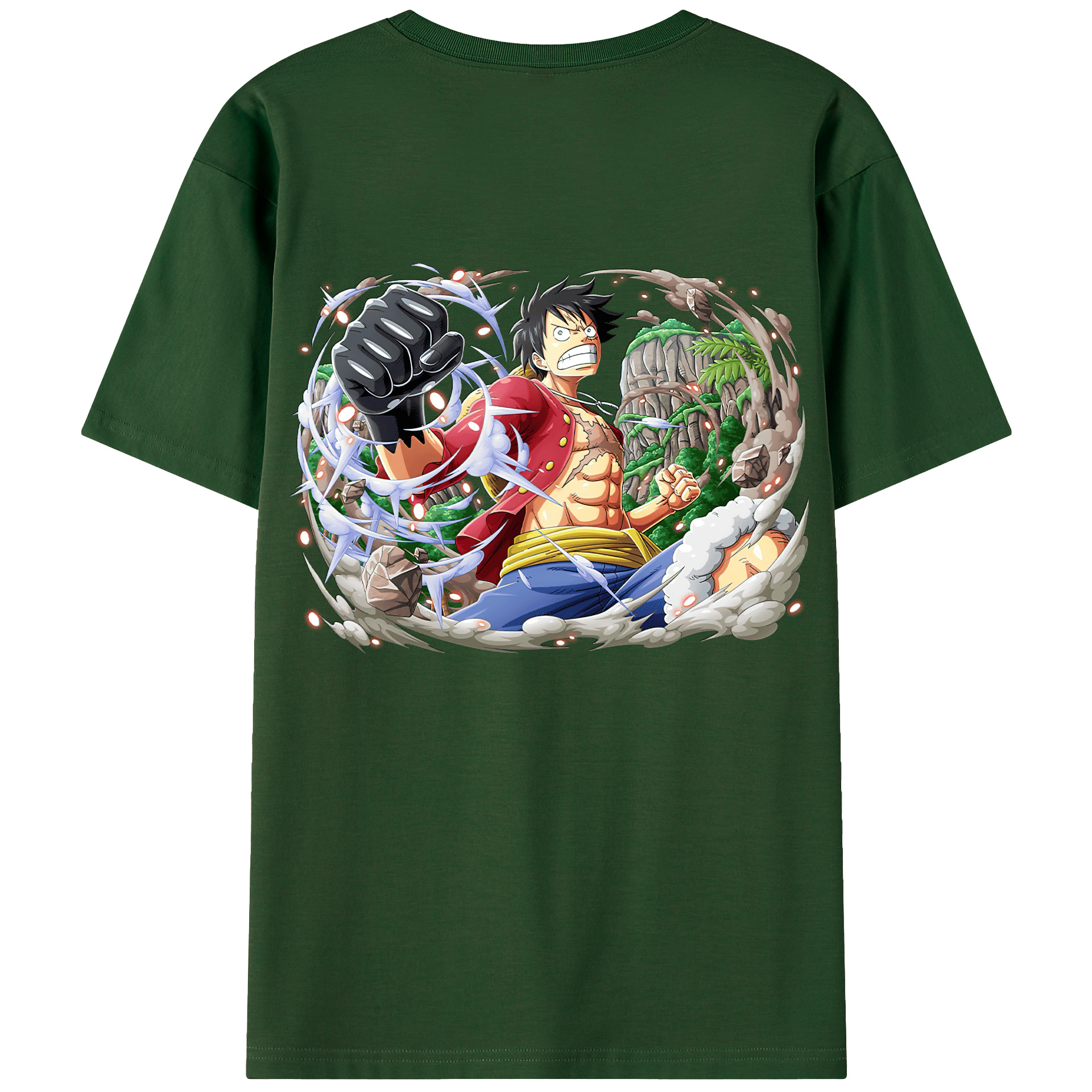 ワンピース モンキー・D・ルフィ ONE PIECE Monkey D. Luffy 綿100％半袖Tシャツ（背面プリント）
